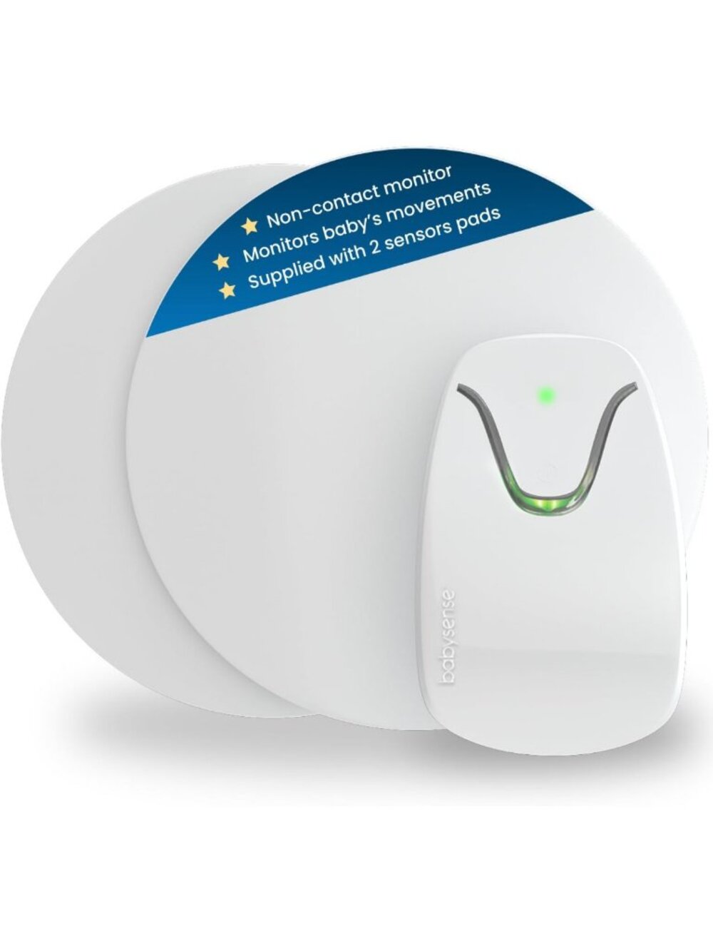 Non-Contact Baby Sleep Monitor with 2 Under-Mattress Sensors - No WiFi, Safe for